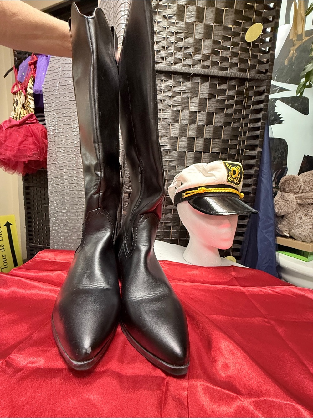 Women's Over-The-Knee Leather BLACK WESTERN Boots